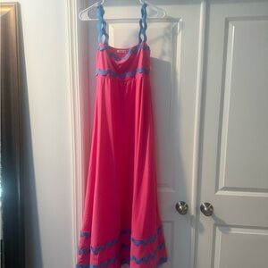 Sunday Up Pink and Blue Ric Rac Dress